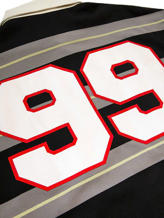 L/S Polo Vandy The Pink Stripe Rugby Black