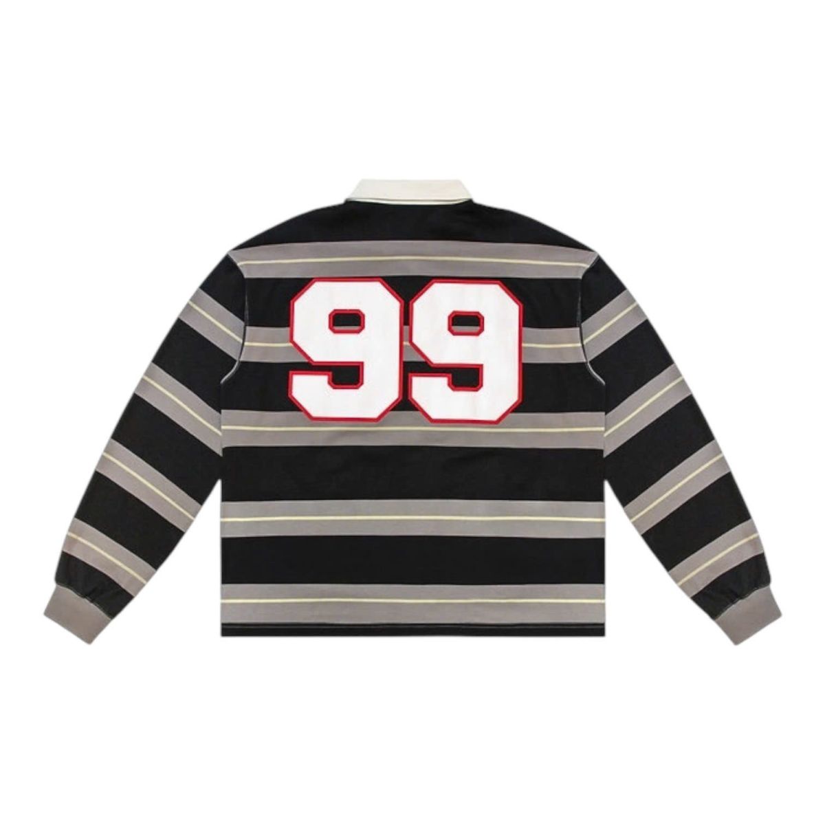 L/S Polo Vandy The Pink Stripe Rugby Black