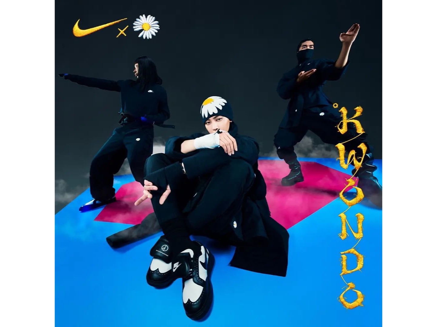 PEACEMINUSONE x NIKE KWONDO 1 BLACK/WHITE